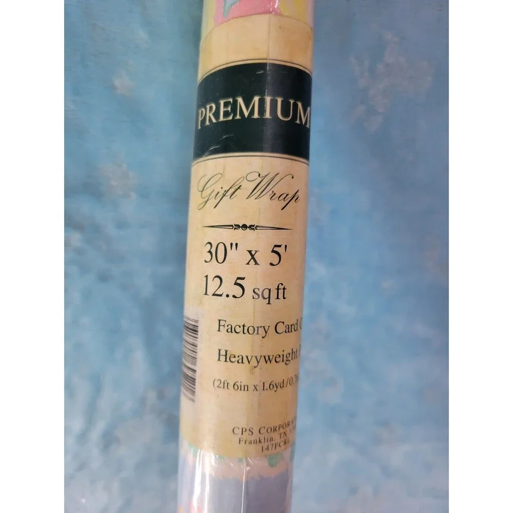 Vintage CPS Corporation NOS Baby Shower Gift Wrapping Paper 12.5 Sq Ft 30